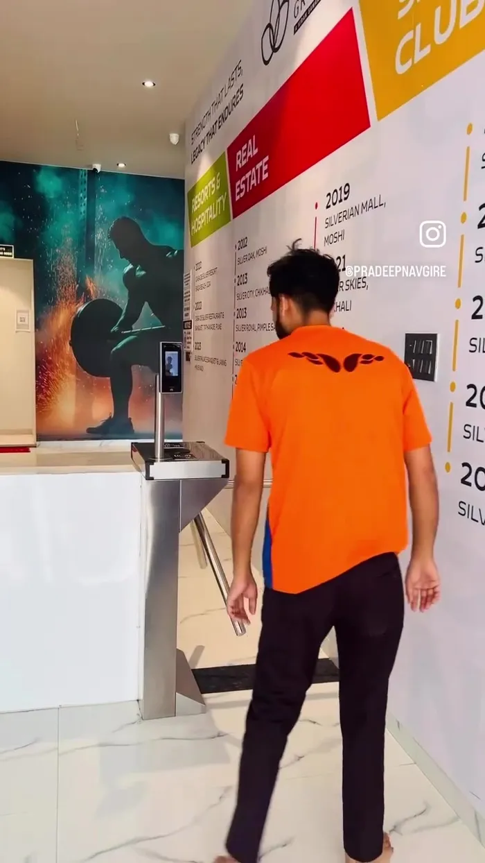 ZKTeco tripod turnstile with face reader installed in Pune